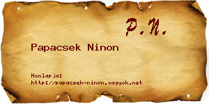 Papacsek Ninon névjegykártya